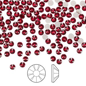 Flat back 1440pk light Siam foil back, Preciosa MAXIMA Czech crystal hotfix rhinestone 2.7-2.9mm chaton rose round SS10