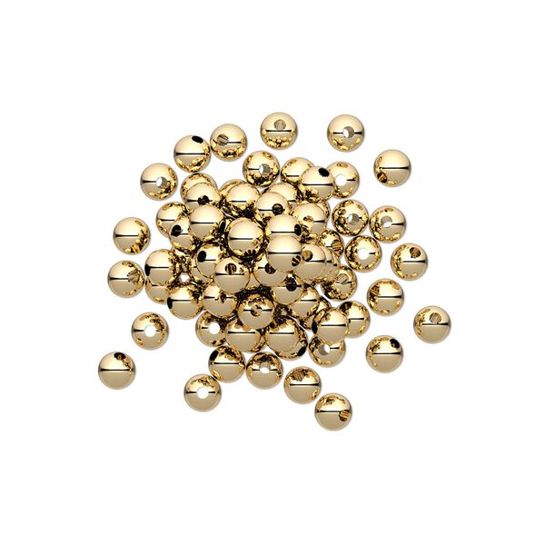 Bead 1pkg20 14Kt gold-filled, 3mm round image number 0