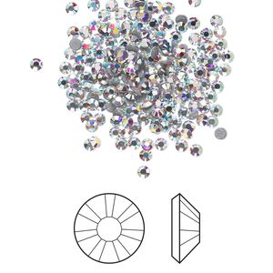 Flat back 1440pk crystal AB foil back, Swarovski&reg; hotfix 1.9-2.1mm rose round SS6 2038HF