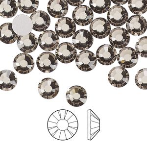 Flat back 288pk black diamond foil back, Preciosa MAXIMA Czech crystal rhinestone 6.3-6.5mm chaton rose round SS30