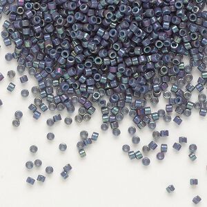 Seed bead, Delica&reg;, glass, pkg/250g, #11 round, opaque gold luster blue-grey (DB-0132).