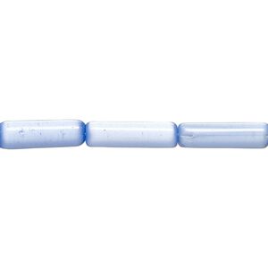 Bead, cat's eye glass (fiber optic glass), cobalt blue, 15x4mm-19x6mm round tube. Sold per 14-inch strand, approximately 25 beads.