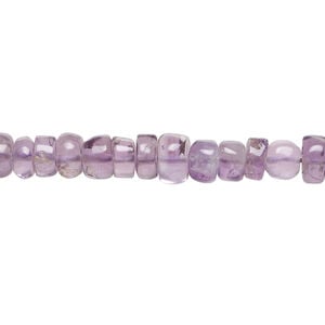 Amethyst 1pkg1, hand-cut heishi bead natural, 13 inch medium to dark 5x2mm-7x4mm