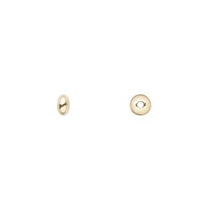 Bead 1pkg10 14Kt gold, 4.5x2.5mm saucer