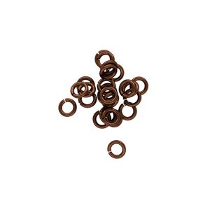 Jump ring 1pkg25 niobium, 4mm round, 20 gauge / 2.4mm inside diameter / bronze