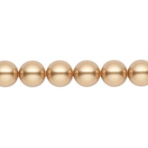 Pearl 50pk bright gold, Crystal Passions&reg; 8mm round 5810