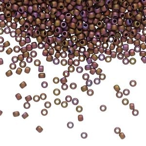 Seed bead, TOHO BEADS&reg;, glass, pkg/7.5g, #11 round, opaque matte mauve mocha (TR-11-703).