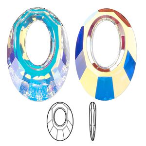 Focal 30pk crystal AB, Swarovski&reg; 30x20mm pendant helios 6040