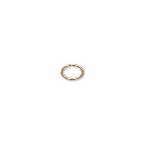 Jump ring 1pkg100 gold-plated, 7x5mm oval, 20 gauge / 5.5x3.7mm inside diameter / brass