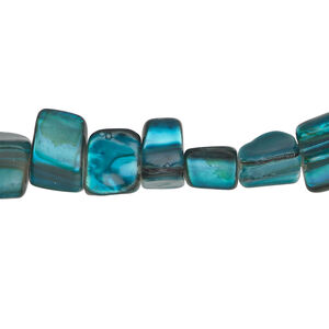 Mother-of-pearl shell 1pkg1, triangle tube bead 15 inch dark teal blue 6x6mm-10x8mm