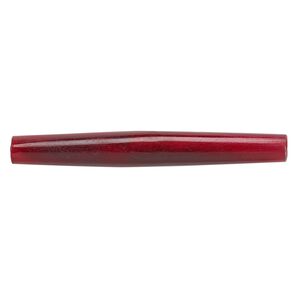 Bead, horn (dyed), red, 65x6mm-65x8mm hand-cut hairpipe, Mohs hardness 2-1/2. Sold per pkg of 24.