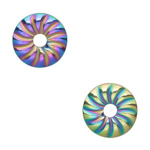 Hemalyke&trade; 1pkg2, electroplated corrugated donut focal 16mm