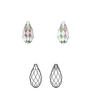 Briolette 2pk crystal paradise shine, Crystal Passions&reg; 11x5.5mm pendant drop 6010