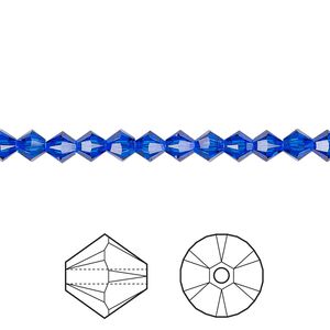 Bead 144pk majestic blue, Crystal Passions&reg; 4mm bicone 5328