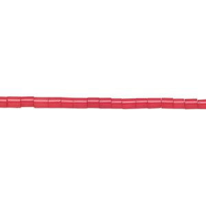 Bead, "coral" (resin) (imitation), red, 2-3mm heishi. Sold per 22-inch strand.