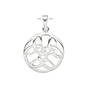 Pendant, Everyday Jewelry, sterling silver, 20mm single-sided round with Celtic knot design. Sold individually.