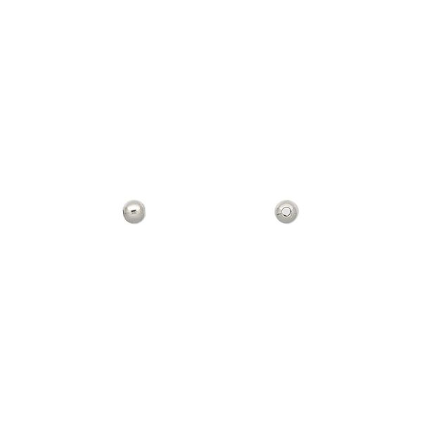 Bead 1pkg1000 imitation nickel-plated, 2.5mm round, brass image number 0