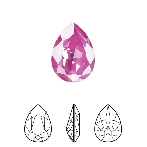 Fancy stone 1pk crystal orchid ignite LacquerPRO, Crystal Passions&reg; 18x13mm pear 4320 image number 0