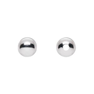 Bead 1pkg2 sterling silver, 9mm seamless round