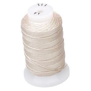 Thread, Purely Silk&trade;, 3-ply, ecru, size FF. Sold per 115-yard spool.