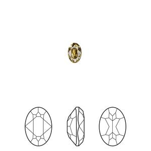 Fancy stone 4pk dark jonquil foil back, Crystal Passions&reg; Regenerated 6x4mm oval 4120