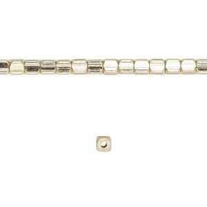 Bead 1pkg1 brass, 4x3mm hexagon tube, 8 inch