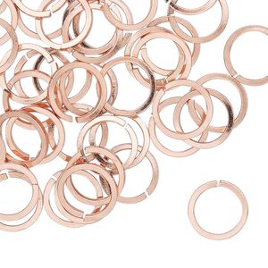 Jump ring 1pkg50 copper, 10mm hand-cut round / square wire, 18 gauge / 7.8mm inside diameter