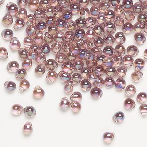 Seed bead, Miyuki, glass, pkg/250g, 4x3.4mm fringe, translucent rainbow lavender, (DP-256).