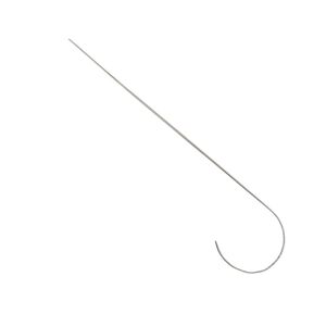 Needle, Beadalon&reg;, stainless steel, pkg/2, 3-1/2 inches, curved "J"-shaped big-eye .