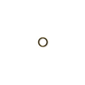 Jump ring 1pkg500 brass-plated, 5mm round, 22 gauge / 3.6mm inside diameter / steel / antique