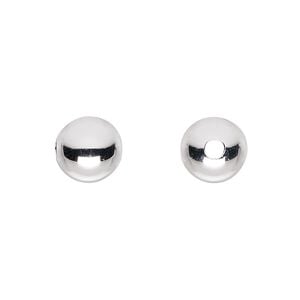 Bead 1pkg2 sterling silver, 10mm seamless round