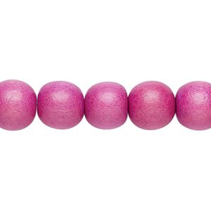 Bead 1pkg1, Taiwanese cheesewood (dyed / waxed), light purple, 9-10mm round, 15-1/2 to 16 inches.