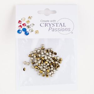 Chaton 144pk crystal dorado foil back, Crystal Passions&reg; round PP24 1088