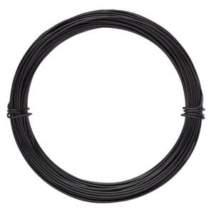 Wire, anodized aluminum, black, 1mm round, 18 gauge. Sold per pkg of 45 feet.