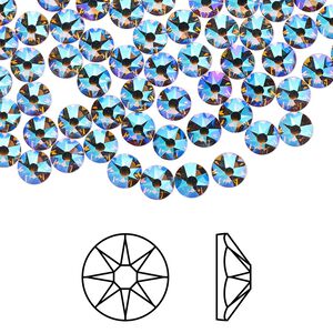 Flat back, Crystal Passions&reg; crystal rhinestone, Crystal Passions&reg;, light Colorado Topaz shimmer, foil back, 3.8-4mm Xirius rose (2088), SS16. Sold per pkg of 144 (1 gross).