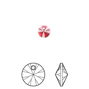 Drop 720pk scarlet, Swarovski&reg; 6mm pendant mini disk 6428
