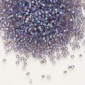 Seed bead, Delica&reg;, glass, pkg/7.5g, #11 round, translucent rainbow light amethyst (DB-1245).