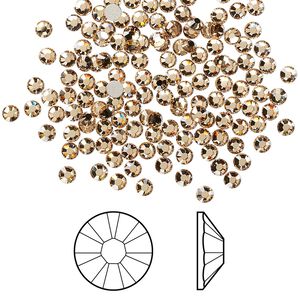 Flat back 1440pk light Colorado topaz foil back, Swarovski&reg; 2.5-2.7mm rose round SS9 2058