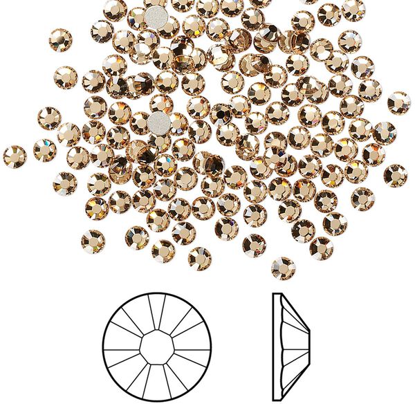 Flat back 1440pk light Colorado topaz foil back, Swarovski&reg; 2.5-2.7mm rose round SS9 2058 image number 0