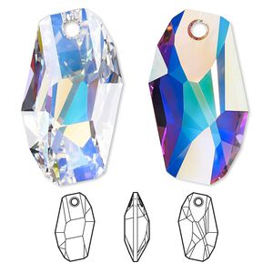 Focal 1pk crystal AB, Crystal Passions&reg; 38x22.5mm pendant meteor 6673
