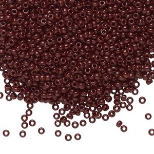Seed bead, Miyuki, glass, pkg/250g, #11 rocaille, opaque dark brown, (RR-409).