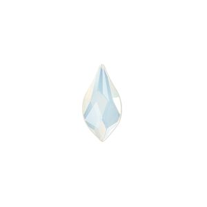 Flat back 4pk white opal foil back, Crystal Passions&reg; 14x7mm flame 2205