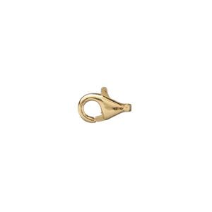 Clasp lobster claw 1pkg100 gold-plated, 10x6mm, brass 1-strand