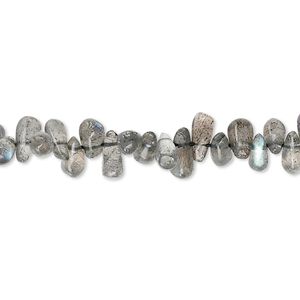 Labradorite 1pkg1, hand-cut top-drilled teardrop bead natural 15.5-16 inch 6x3mm-9x4mm