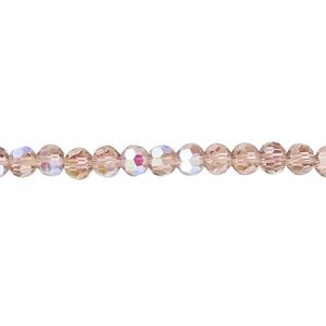 Bead 1pk 32 facets translucent medium purple AB, Celestial Crystal&reg; 4mm round 15.5-16 inch