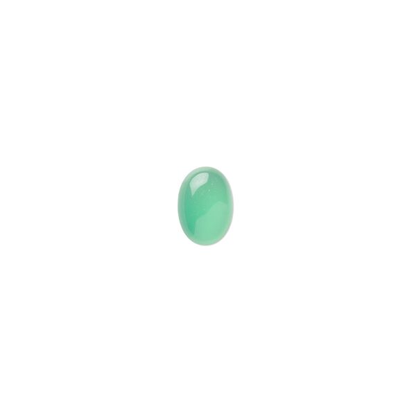 Green agate 1pkg10, calibrated oval cab 7x5mm image number 0