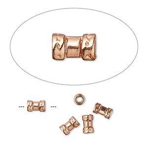 Crimp 1pkg4, JBB Findings, copper-plated brass, 5.5x2.5mm tube, 1.5mm inside diameter.