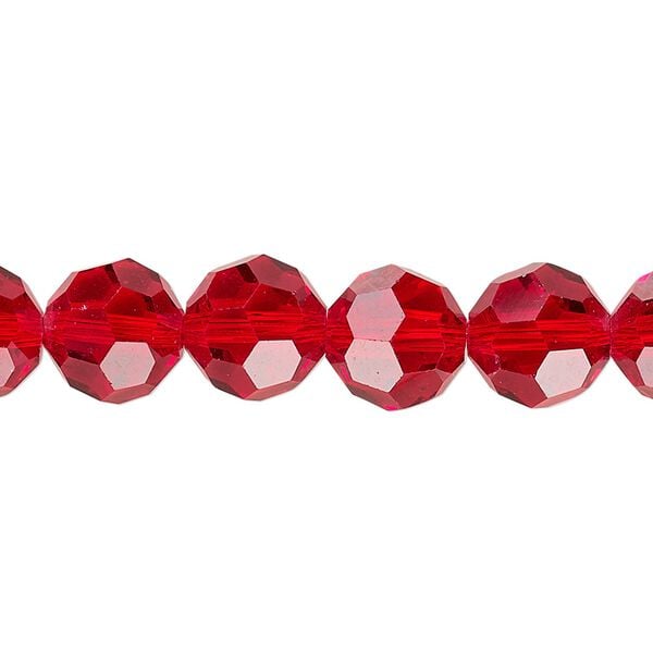 Bead 1pk 32 facets transparent red, Celestial Crystal&reg; 10mm round 15.5-16 inch image number 0