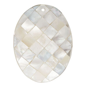 Black lip shell / gold lip shell / mother-of-pearl shell 1pkg1, top-drilled 1sided domed oval focal 40x30mm