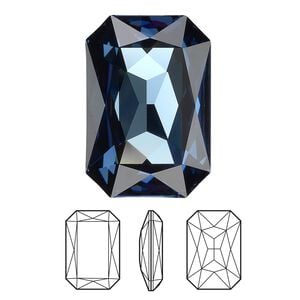 Fancy stone 1pk Montana foil back, Crystal Passions&reg; 27x18.5mm emerald cut 4627